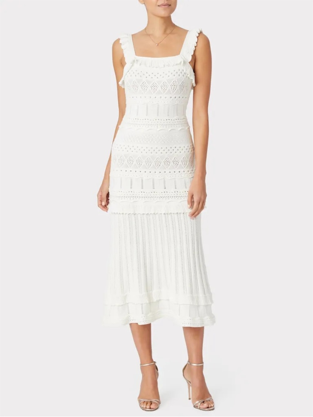 Milly Lightweight Pointelle Midi Dress Size Large